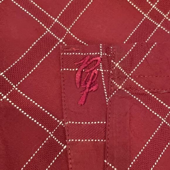 ⭐️ Phat Farm Red Vintage Button Down Long Sleeve Cotton Collar Shirt‎ Men's XL - Picture 3 of 8